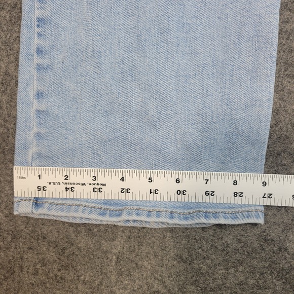 Levis Jeans Womens 32x32 Blue Denim Distressed Streetwear Superlow Bootcut Leg - Picture 9 of 13